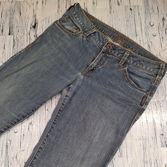 (31x32) Y2K Silver Jeans , Aiko low-rise bootcut flare , Vintage bell bottoms - Picture 3 of 16